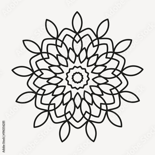 Download "Simple Mandala Shape for Coloring. Geometric Ornament ...