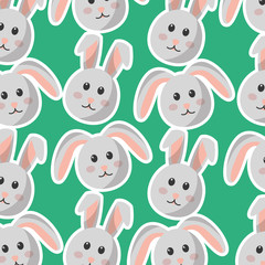 easter bunny cartoon character background vector illustration