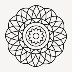 Fototapeta premium Simple Mandala Shape for Coloring. Geometric Ornament. Vector.