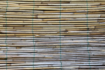 Background of reed mats close-ups.