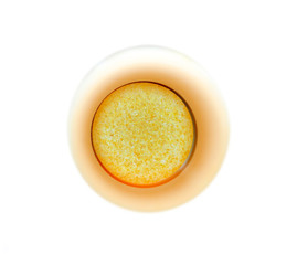 Instant vitamin tablets in an open tube. isolated on white background. Supplements of healthy nutrition, close up.