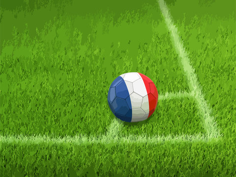 Soccer football with French flag