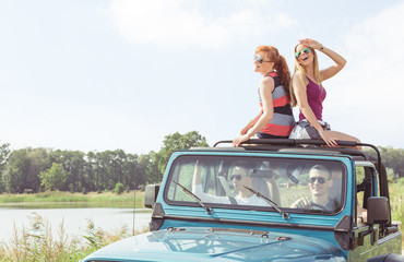 Girls in cabriolet