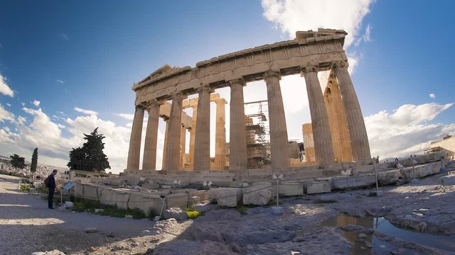 The Parthenon in Athens. The Acropolis is one of the most important ancient monuments in the world with archaeological structures including: The Acropolis, Erechtheion, Parthenon, Propylaea.