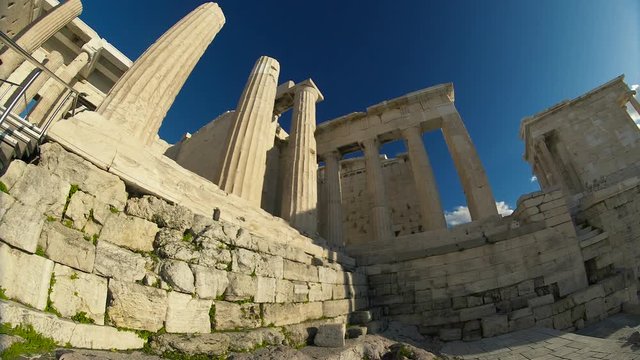 The Ruins of Ancient Greece. The Acropolis is one of the most important ancient monuments in the world with archaeological structures including: The Acropolis, Erechtheion, Parthenon, Propylaea.