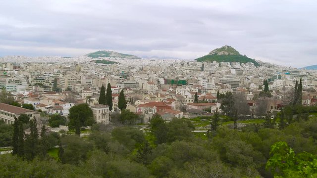 Modern Athens Greece. The beautiful and classically constructed city of Athens, viewed from a popular overlook.