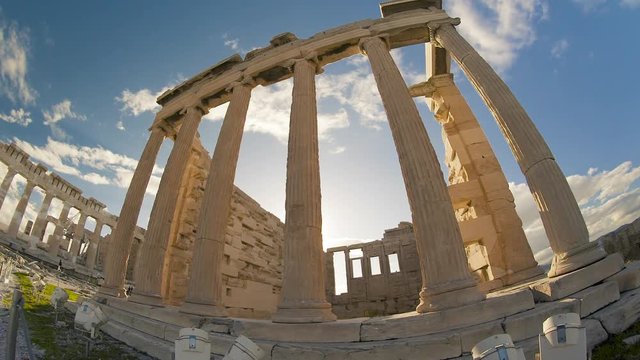 Ruins of the Acropolis. The Acropolis is one of the most important ancient monuments in the world with archaeological structures including: The Acropolis, Erechtheion, Parthenon, Propylaea, and more. 
