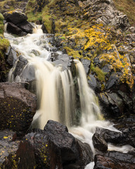Waterfall surrounded by Lichen