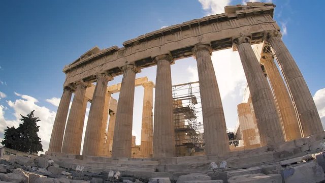 The Parthenon at the Acropolis. The Acropolis is one of the most important ancient monuments in the world with archaeological structures including: The Acropolis, Erechtheion, Parthenon, Propylaea.