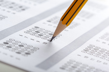 Test score sheet with answers