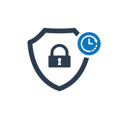 3384174 Security icon with clock sign. Security icon and countdown, deadline, schedule, planning symbol