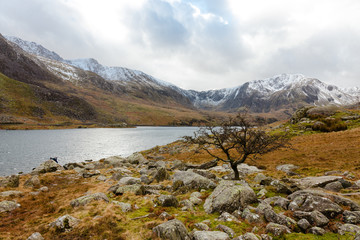 Fototapeta na wymiar Mountains and Lakes in Snowdonia
