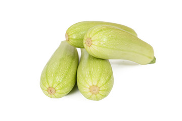 Zucchini on white background
