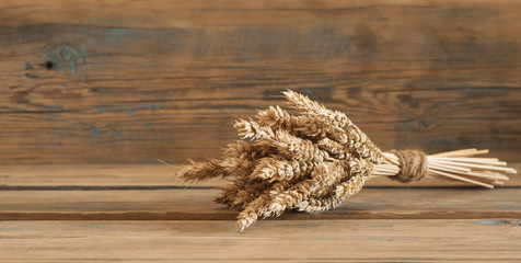 Sheaf of wheat as bread gifts of warm summer