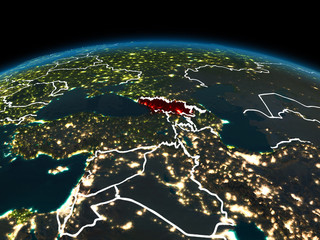 Georgia on Earth at night