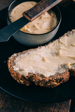Rustic bread with butter