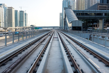 Fototapeta premium Empty tram tracks