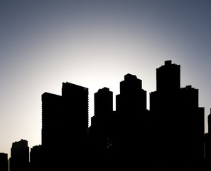 Fototapeta premium Silhouette of skyscrapers