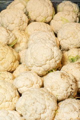 Fototapeta na wymiar Organic cauliflower background, selective focus