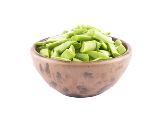 Stangenbohnen geschnitten in Schale