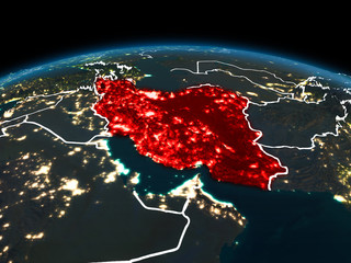 Iran on Earth at night