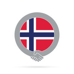 Fototapeta premium Norway flag handshake icon. agreement, welcome, cooperation concept
