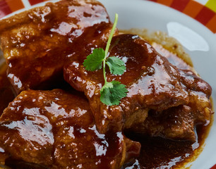 Red Wine Caramelized Pork Belly