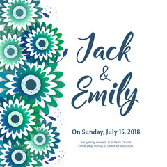 Wedding Invitation, floral invite card Design