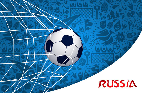Soccer match russian background design