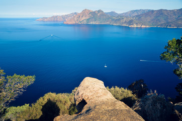 View over the Gulf of Port and Scandola nature reserve in Corsica, France