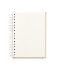 Empty white notebook paper isolated on white background.