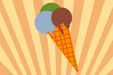 Background with ice cream with different topics 
