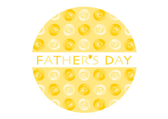 父の日のイラスト: 黄色いバラ模様の円形アイコン