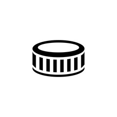 Tire. Flat Vector Icon. Simple black symbol on white background