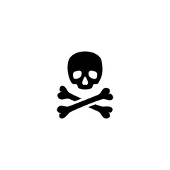 Obraz na płótnie Canvas Crossbones. Death Skull. Flat Vector Icon. Simple black symbol on white background