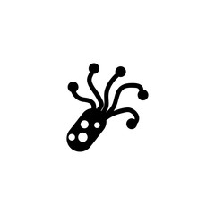 Microorganism. Flat Vector Icon. Simple black symbol on white background