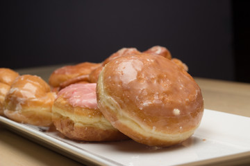 fresh donuts on a plate