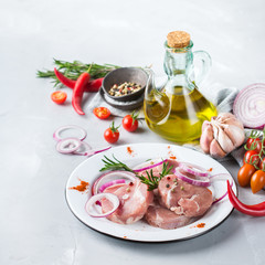 Fresh raw organic farmer meat pork ready for cooking
