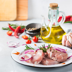 Fresh raw organic farmer meat pork ready for cooking