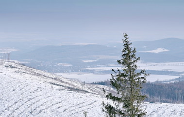 zimowy krajobraz górski - obrazy, fototapety, plakaty