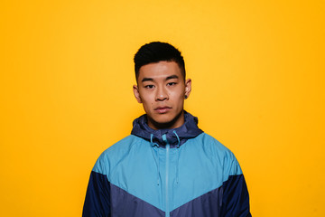 Portrait of young asian boy with sportswear.