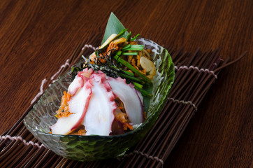 japanese cuisine. sashimi on the background