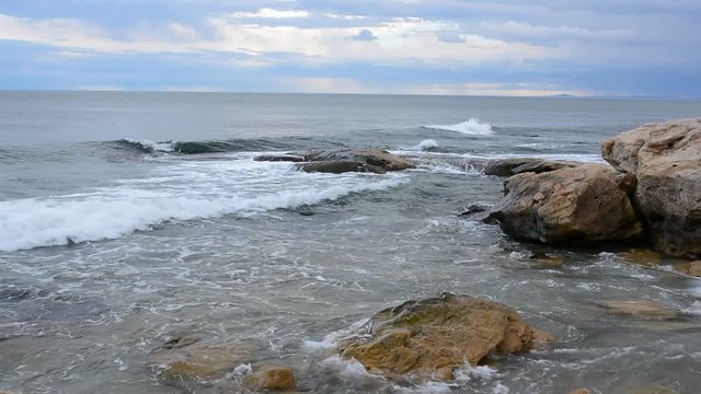 Seascape at Black Sea coast near Ravda village, Bulgaria.