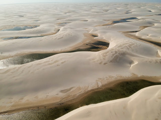 Drone view of Lencois Maranhenses, Maranhao, Brazil