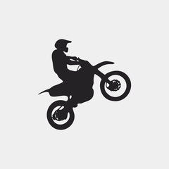 Motocross driver silhouette