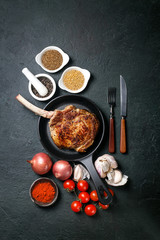 Freshly roasted tomahawk steak