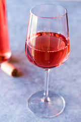 Pink Rose Blush Wine in Glass