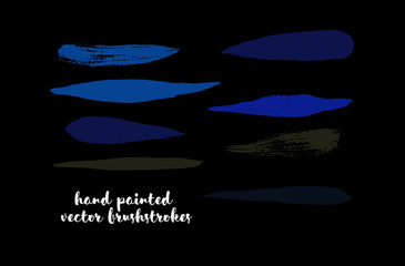 Graffiti Lines. Hand Painted Blue Buttons, Turquoise Highlights. Vector Brushstrokes or Banners. Textured Doodles or Smears. Background Turquoise Swatch Collection Vintage Logo Element. Scribble Paint