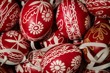 bunte bemalte Ostereier, Ostern, Fest 