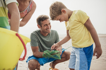 Looking at shells on the Beach